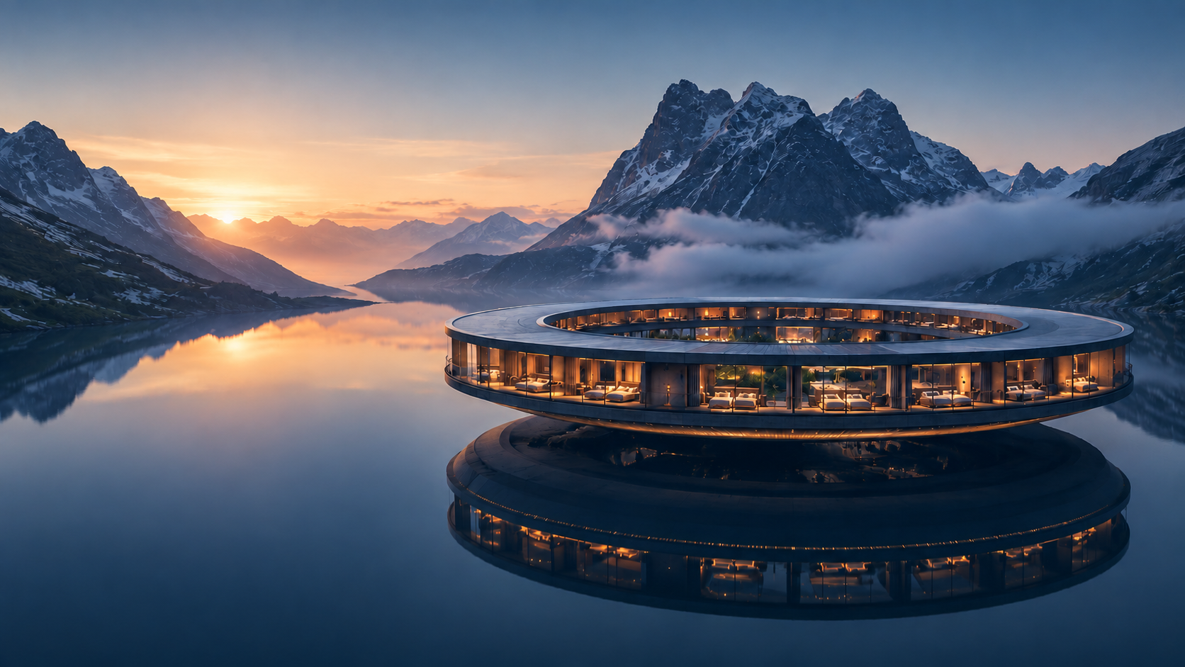 Floating Ring Resort concept by Zobnin AI Studio